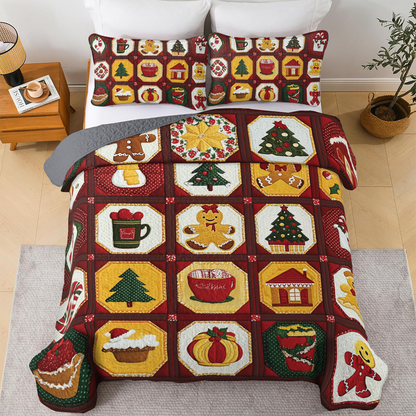 Shineful All Season Quilt 3-Piece Set - Ginger Christmas