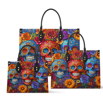 Shineful Leather Bag Vibrant Sugar Skull