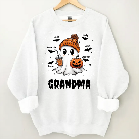 Shineful Fleece Crewneck Sweatshirt Personalized Boo Grandma Fall Season Halloween