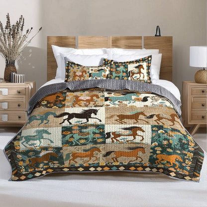 Shineful All Season Quilt 3-Piece Set Horse Heaven