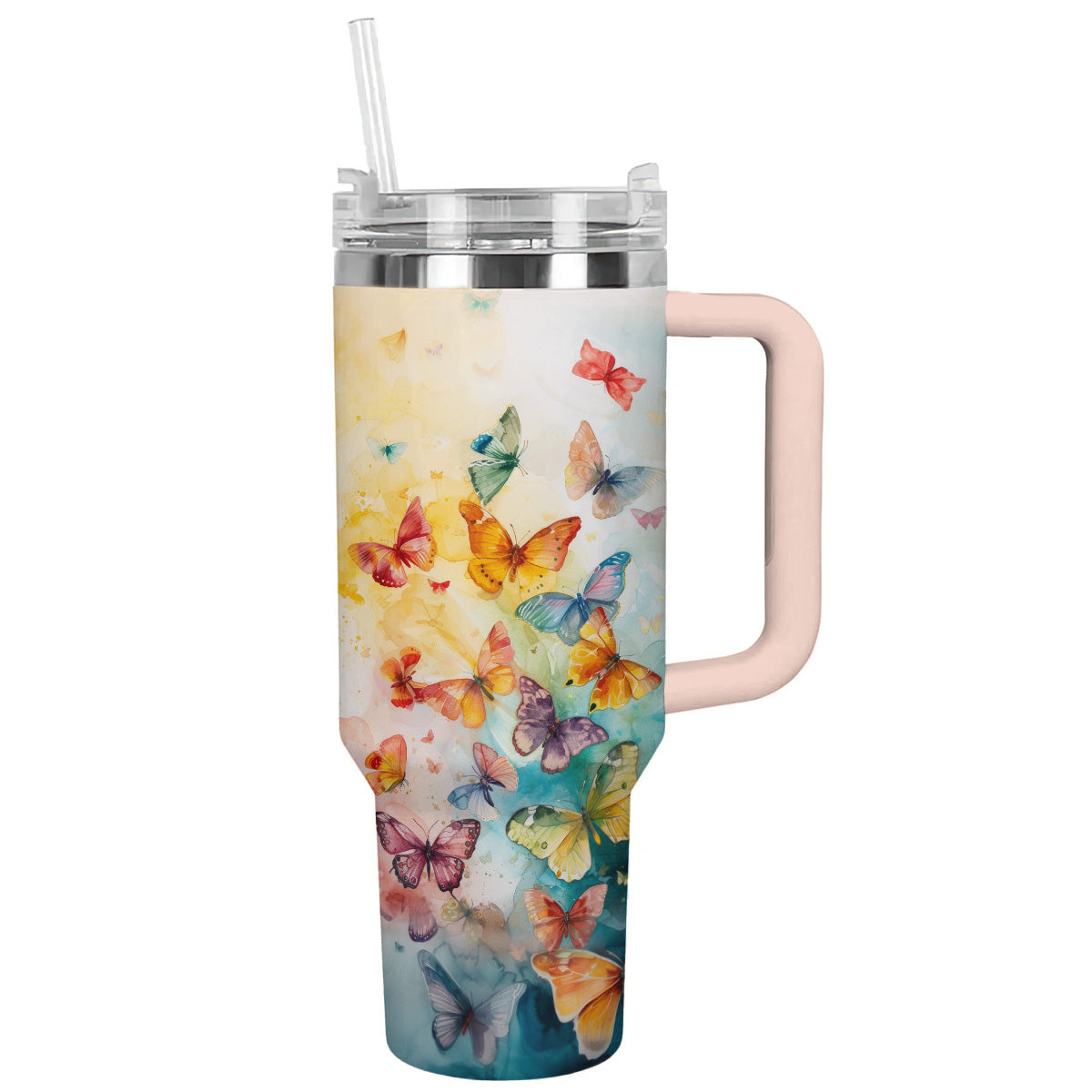 Butterfly 40 Oz Shineful™ Tumbler Colorful Nl09 Pink 40Oz