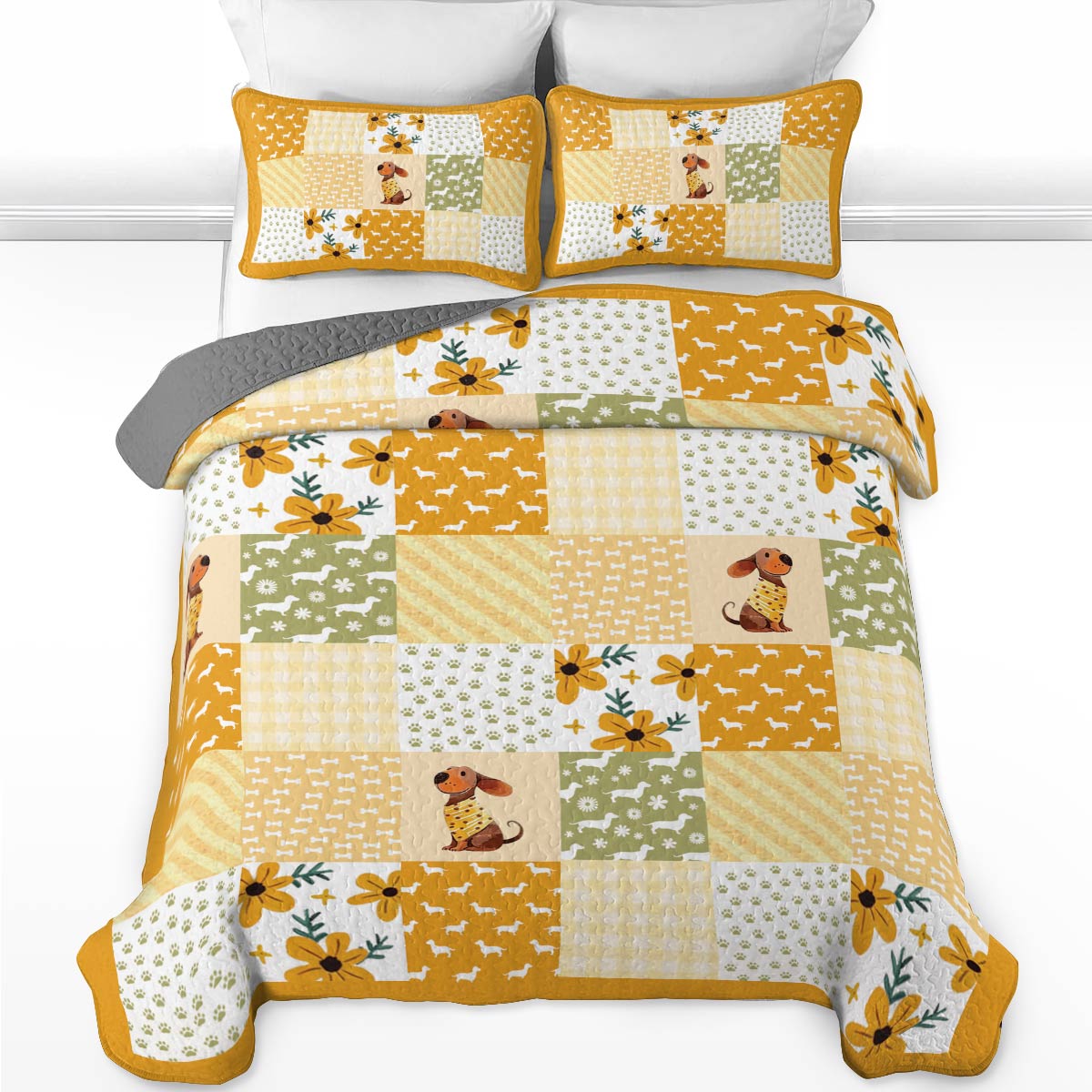 Shineful All Season Quilt 3-Piece Set Sunny Paws