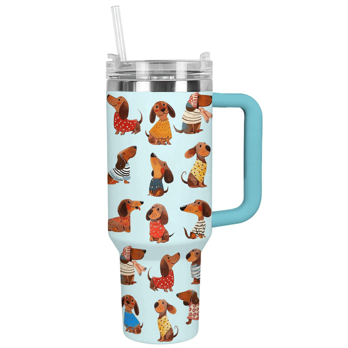 40 Oz Dachshund Shineful™ Tumbler Dachshunds Blue Nl09 Sky 40Oz