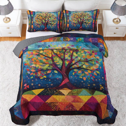 Shineful All Season Quilt 3-teiliges Set Rainbow Tree Quilt