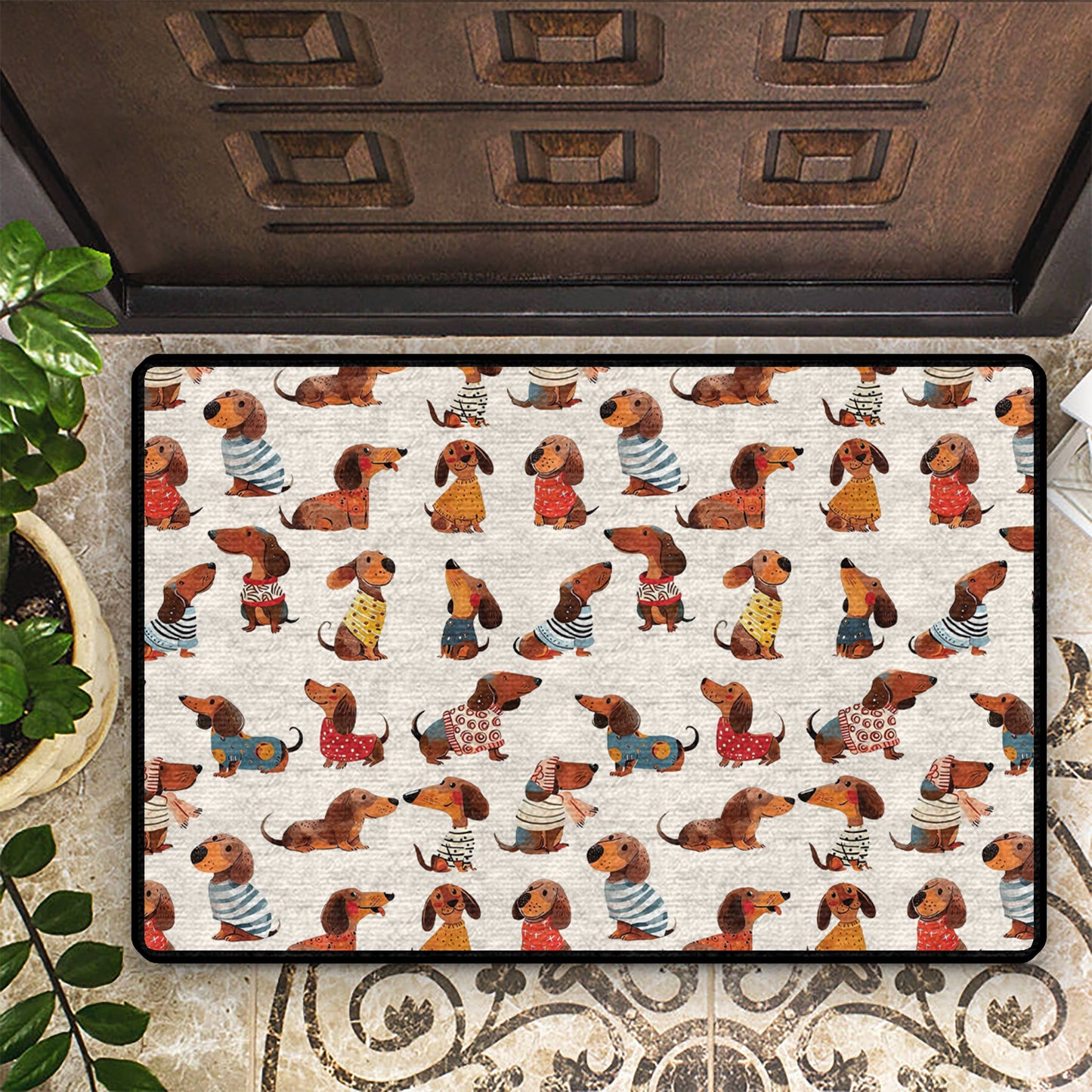 Ultra-Thin Non Skid Floor Mat, Kitchen Rugs Dachshund Cute