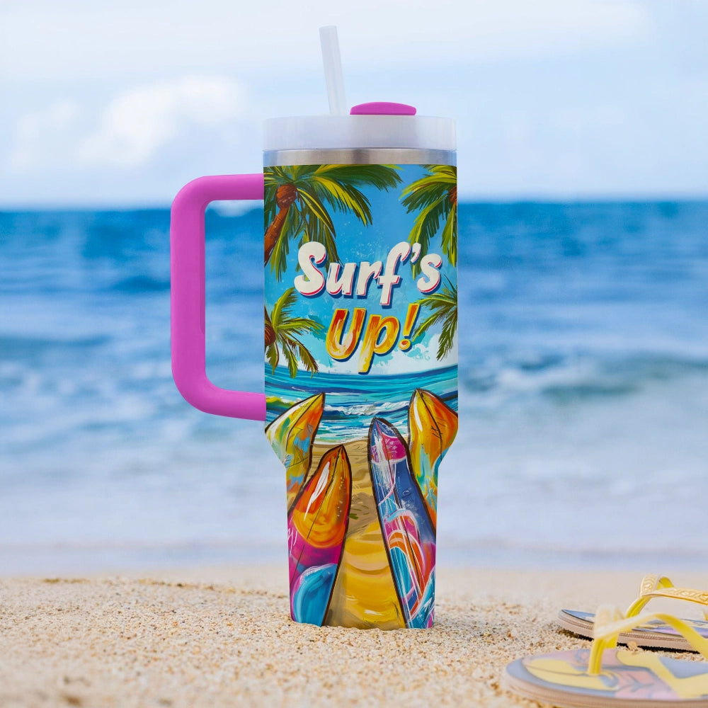 Shineful Tumbler Surfing Tropical Wave