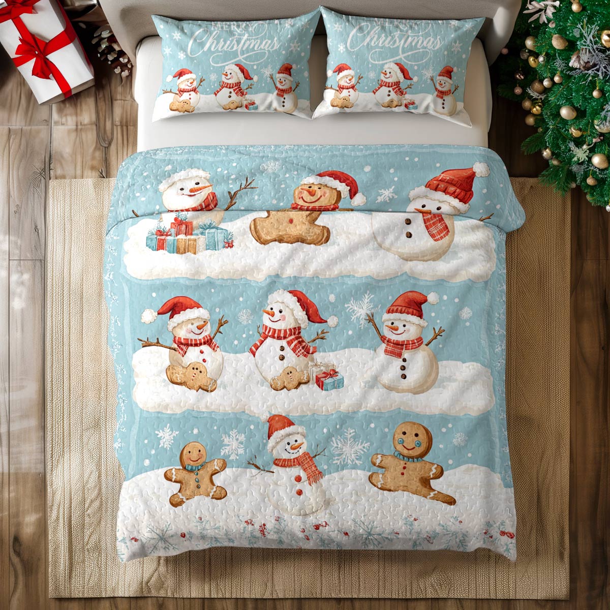 Shineful All Season Quilt 3-Piece Set Frosty Friends