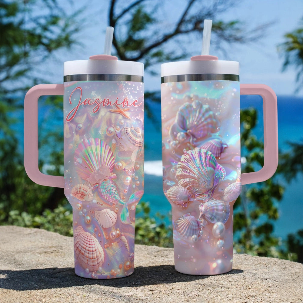 Shineful Glossy Tumbler Personalized Shell Lagoon