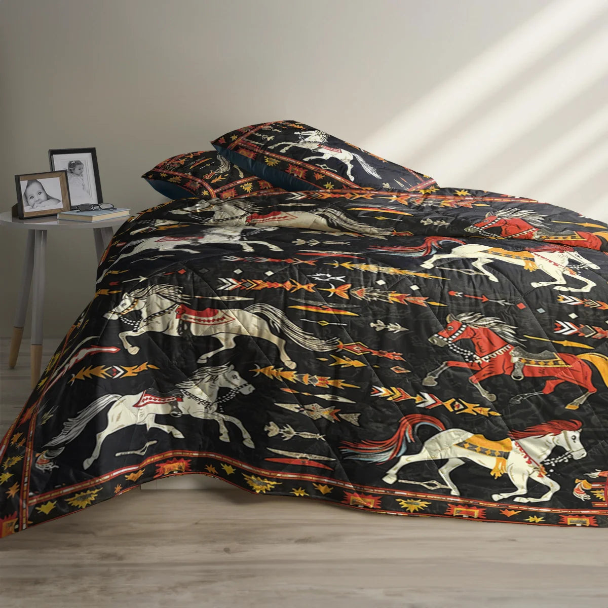 Shineful All Season Quilt 3-Piece Set Horse Wild West