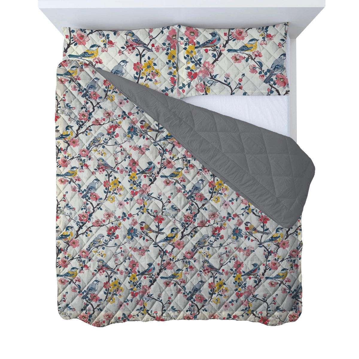 Shineful Quilt 3-Piece Set Floral Bird