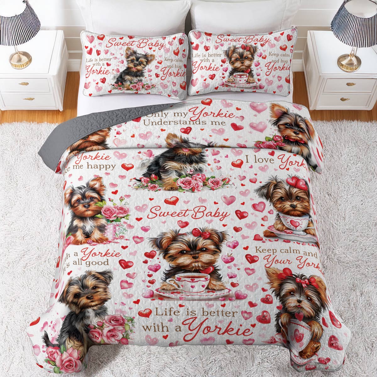 Ensemble de couette toutes saisons Shineful 3 pièces pour bébé Yorkie