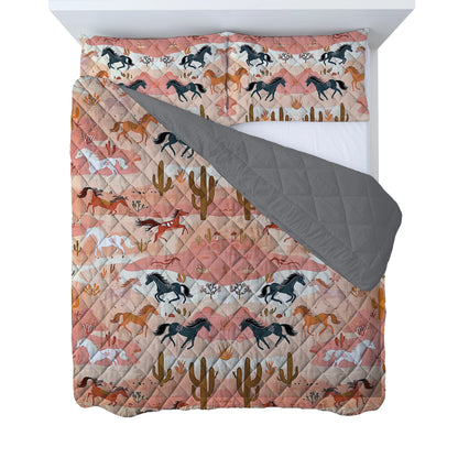 Shineful Quilt 3-Piece Set Horse Steppe