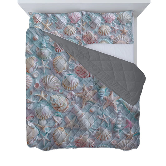 Shineful Quilt 3-Piece Set Shell Ocean Embrace