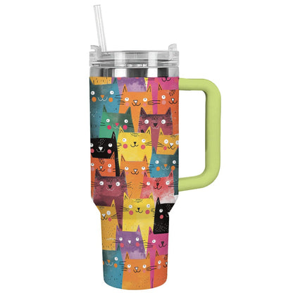 Cat Shineful™ Tumbler Happy Cats Nl09 Green 40Oz