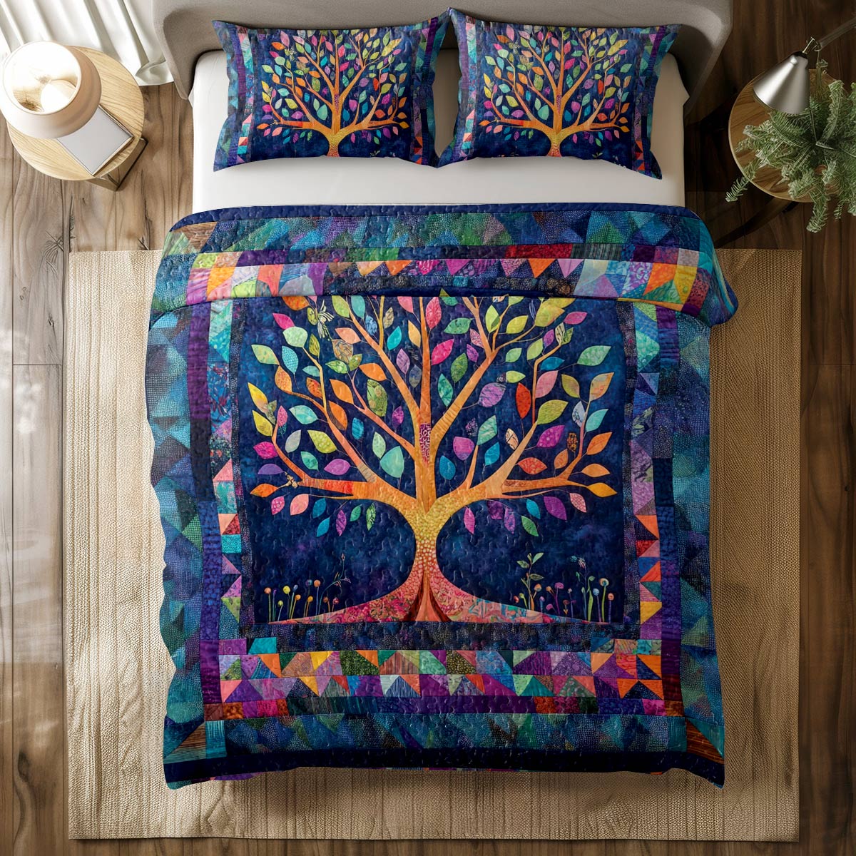 Shineful All Season Quilt 3-Piece Set Autumn Tree