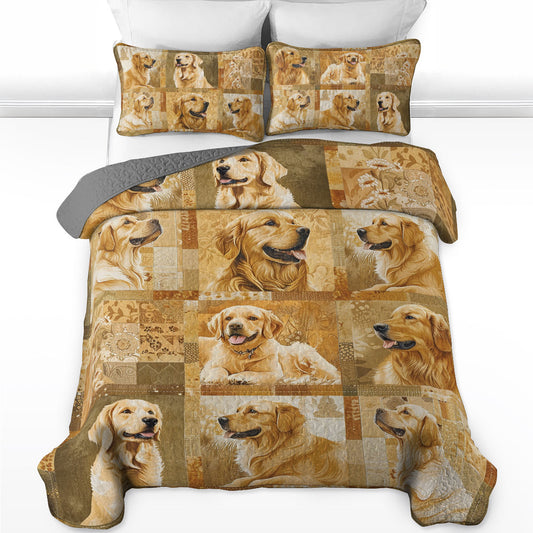 Shineful All Season Quilt 3-Piece Set Golden Slumber Haven