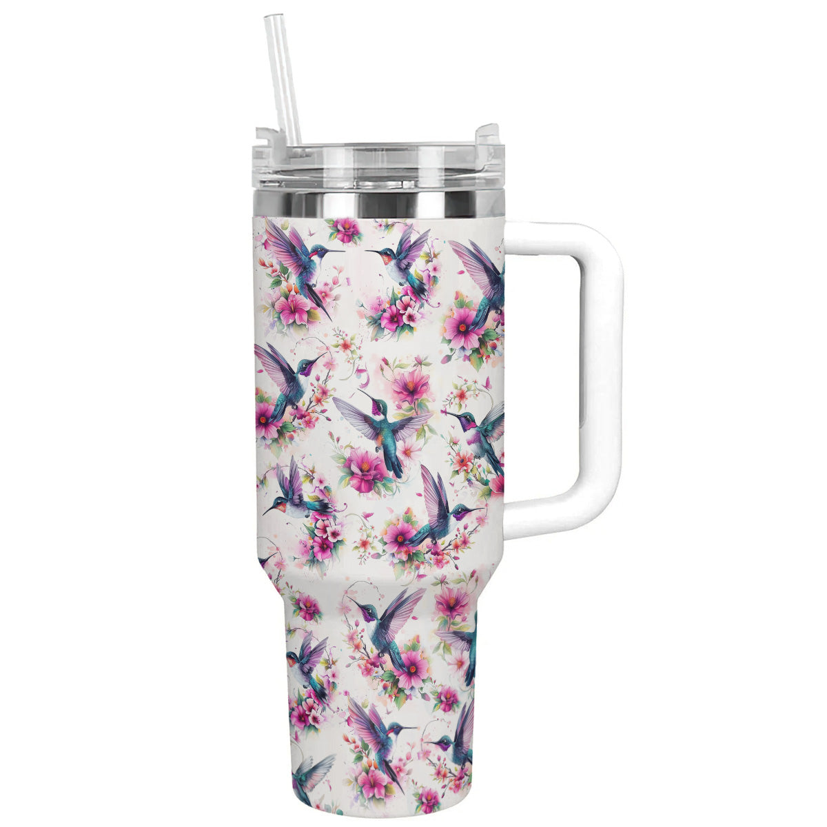 Humming Bird 40 Oz Shineful™ Tumbler Pattern Nl09 White 40Oz