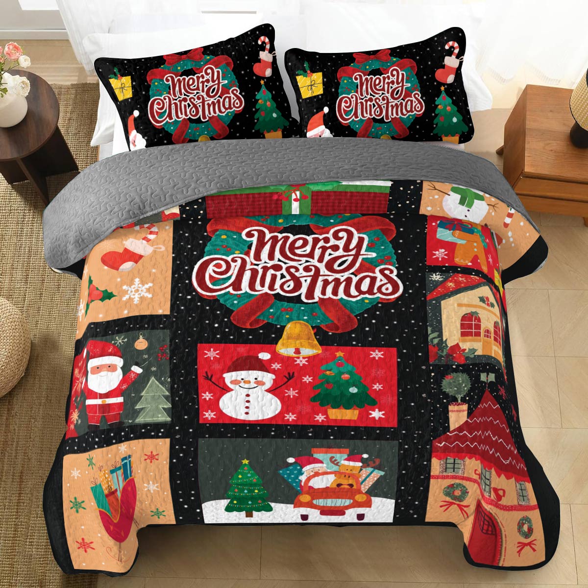 Shineful All Season Quilt 3-Piece Set Christmas Cheer