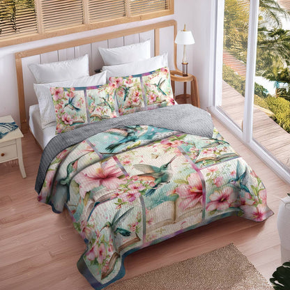 Shineful All Season Quilt 3-Piece Set Hummingbird Haven