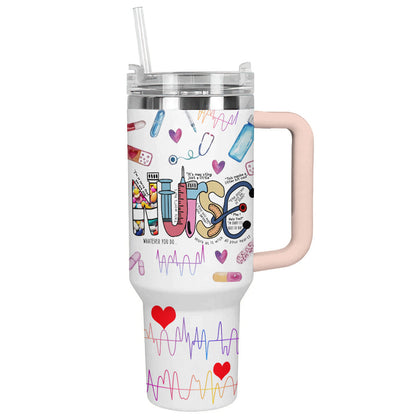 Nurse 40 Oz Shineful™ Tumbler Colorful Nl09 Pink 40Oz