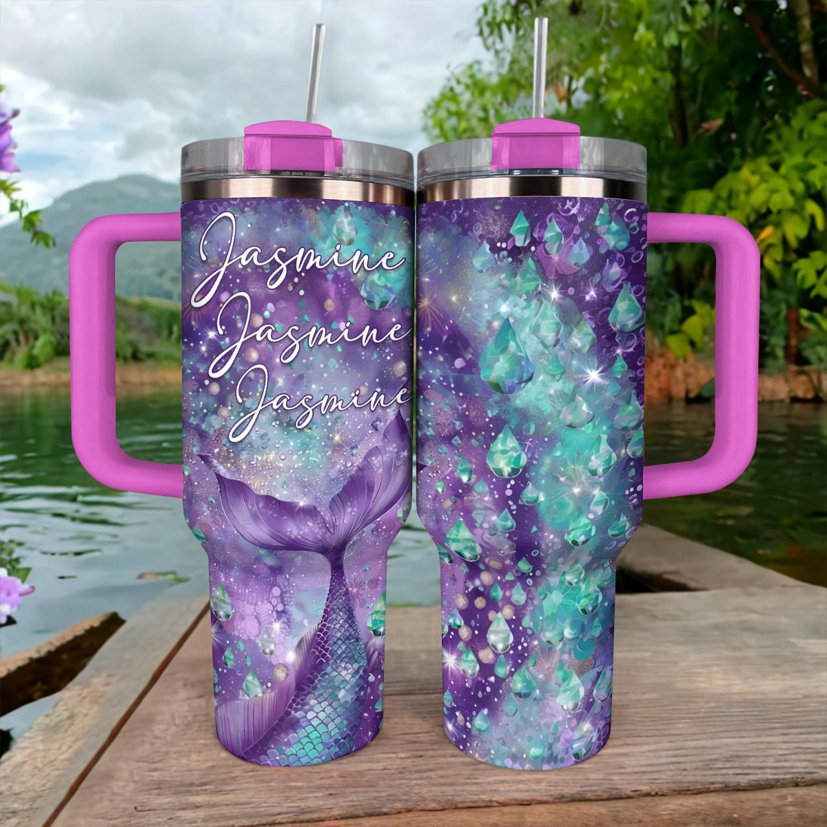 Shineful Tumbler Personalized Cosmic Mermaid