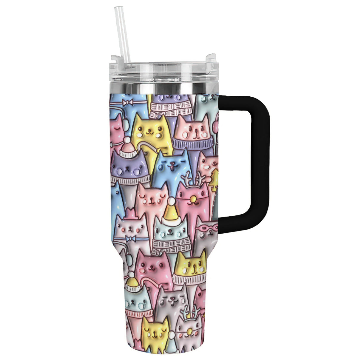 Cat 40 Oz Shineful™ Tumbler 3D Nl09 Black 40Oz