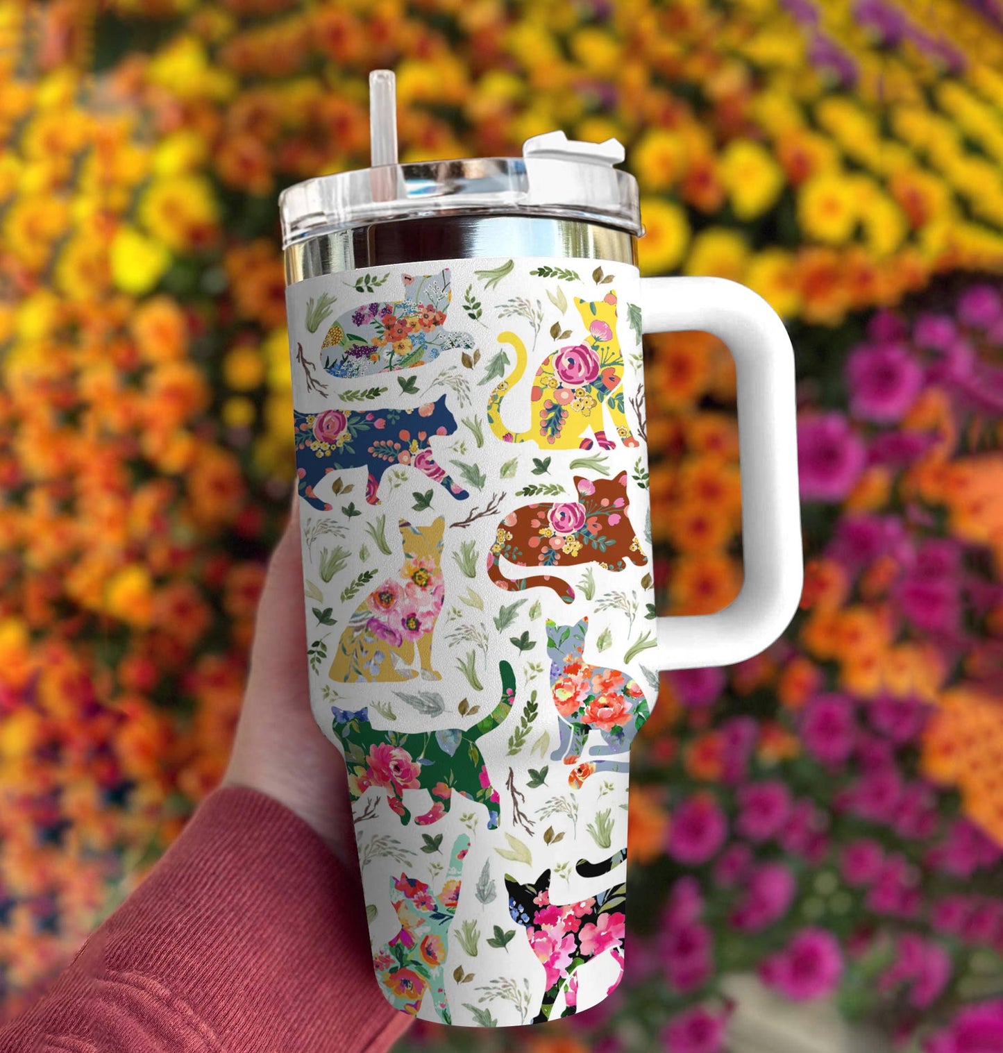 Shineful Tumbler Cat Floral