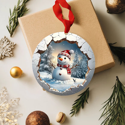 Shiny Acryl Ornament Custom Foto Weihnachten Charming Schneemann