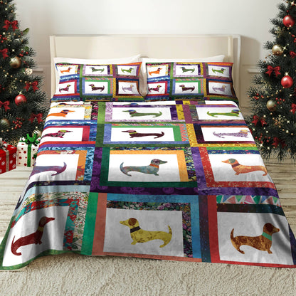 Shineful 4-Piece Bed Sheet Set Dachshund Friends