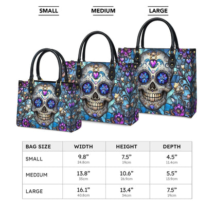 Glänzende Ledertasche Lumina Gothic Skull