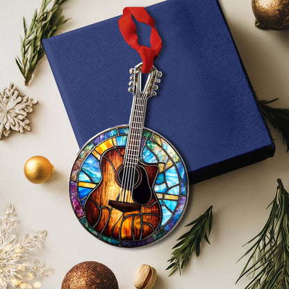 Shineful 2D Acrylic Ornament Stained Glass Guitar