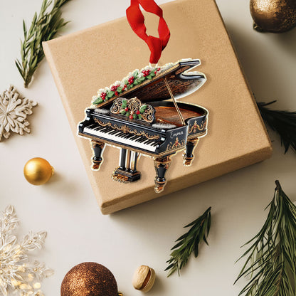 Shineful Personalized 2D Acrylic Ornament Grand Piano Holiday