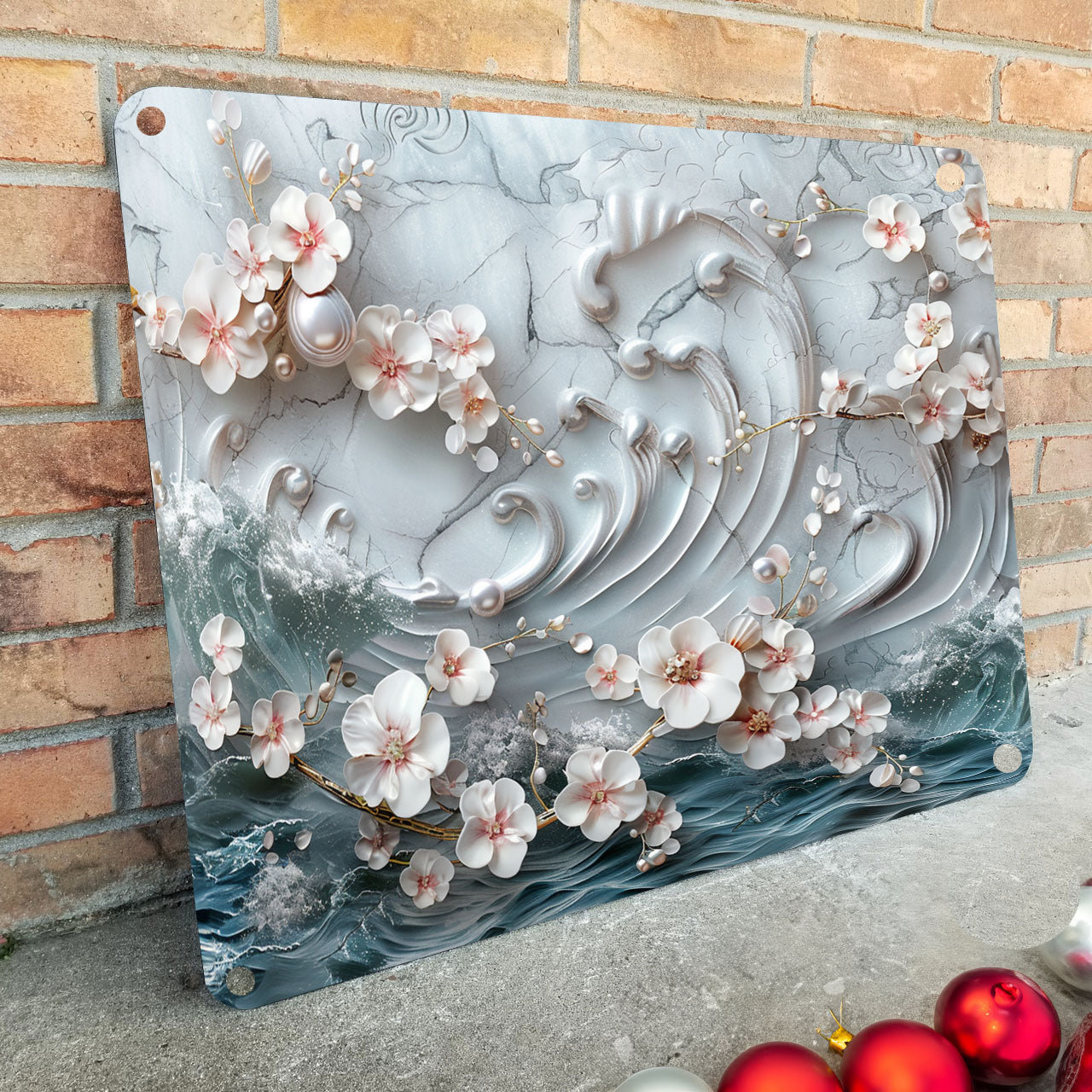 Shineful 2D Metal Sign Blossom Waves