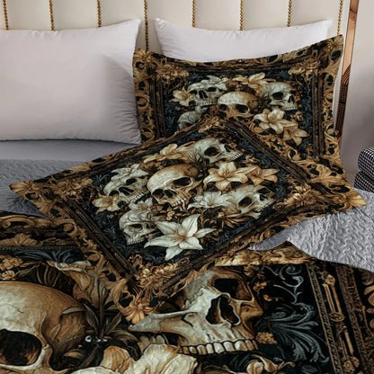 Shineful All Season Quilt 3-Piece Set - Lily Skulls