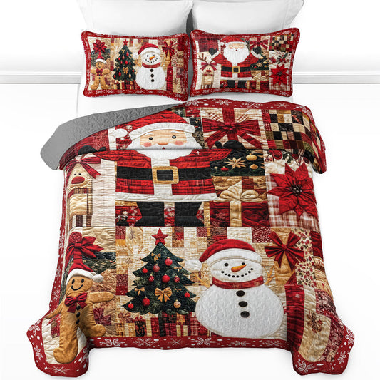 Shineful All Season Quilt 3-Piece Set - Santa's Cozy Christmas