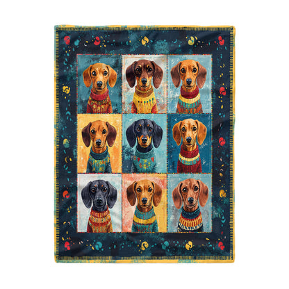 Shineful Fleece Blanket Retro Dachshund