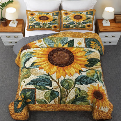 Shineful All Season Quilt 3-Piece Set - Sunflower