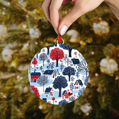 Shineful 2D Acrylic Ornament - Scandinavian Winter Village