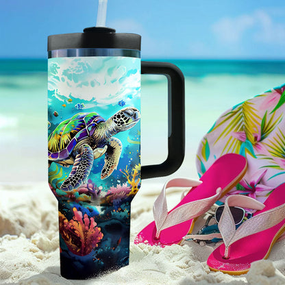 Shineful Tumbler Neon Sea Turtle