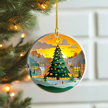 Shineful 2D Acrylic Ornament Festive Village