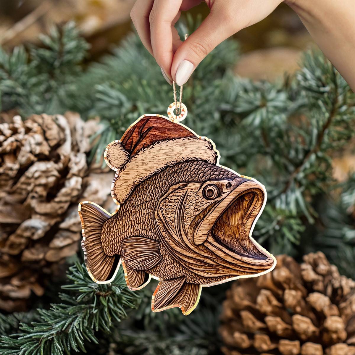 Shineful 2D Acrylic Ornament Stunning Bass Christmas