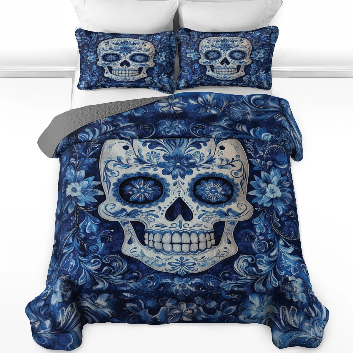 Shineful All Season Quilt 3-teiliges Set - Celestial Skull Elegance