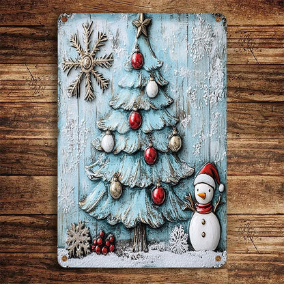 Shineful 2D Metal Sign Merry Snowman Christmas