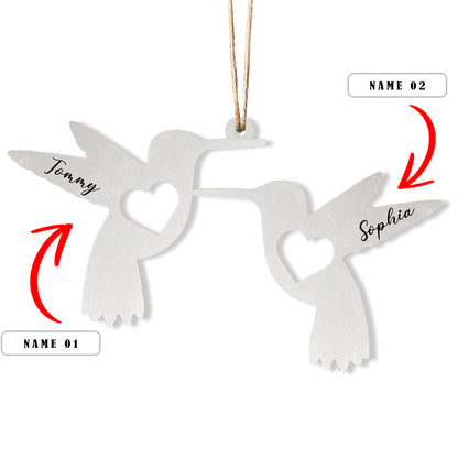 Shineful 2D Acrylic Ornament - Personalized Hummingbird Couple