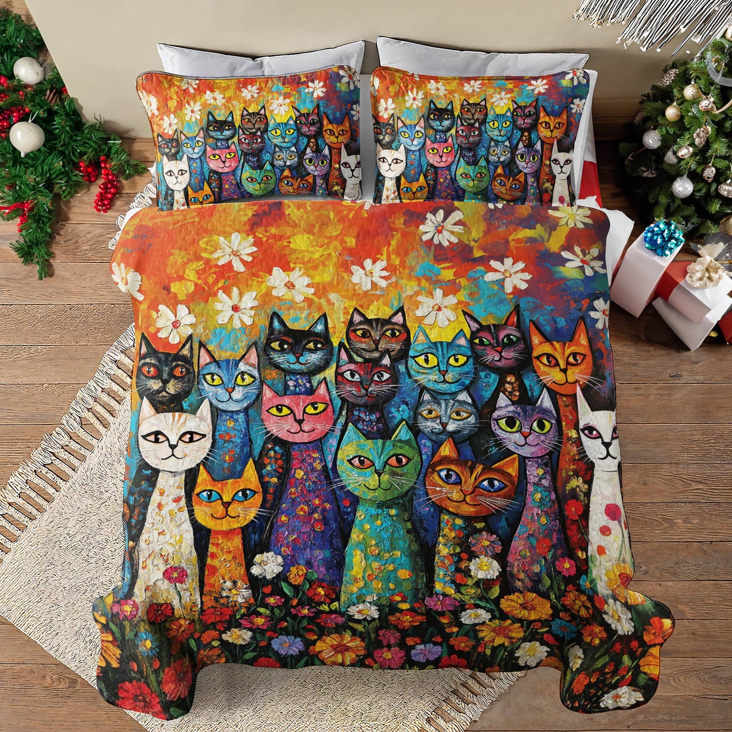 Shineful All Season Quilt 3-Piece Set Purr Parade