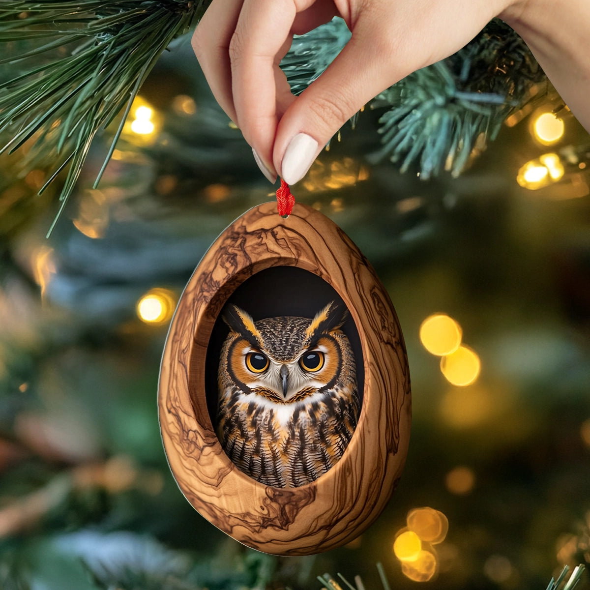 Glänzendes 2D-Acryl-Ornament Mystic Owl Nest 