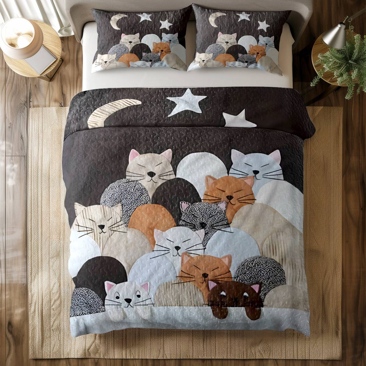 Shineful All Season Quilt 3-Piece Set Feline Dreams