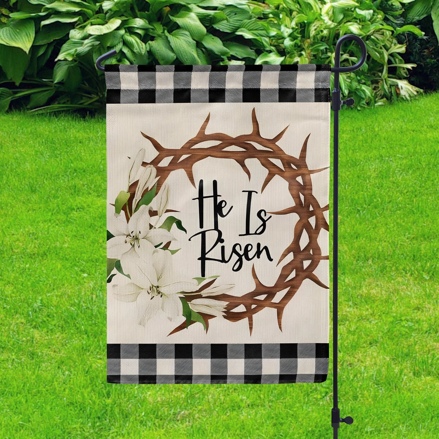 Shineful Garden Flag 12" x 18" Easter Blessings Wreath