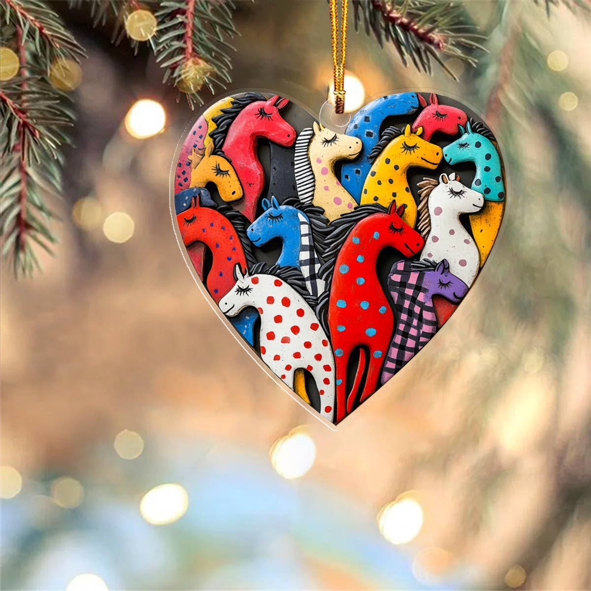 Shineful Acrylic Ornament Pretty Colorful Horses