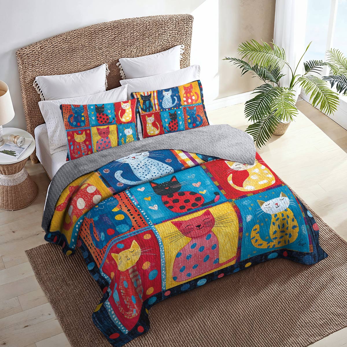 Shineful All Season Quilt 3-Piece Set Purrfect Pals